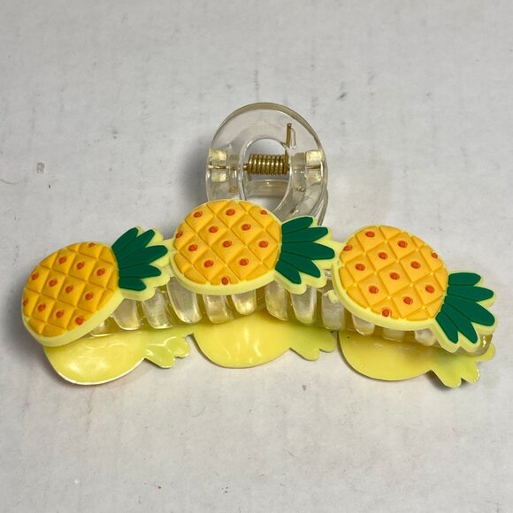 Pineapple Hair Claw Clip Large Long Hair Tropical Fruit Island Summer Yellow - Picture 10 of 13